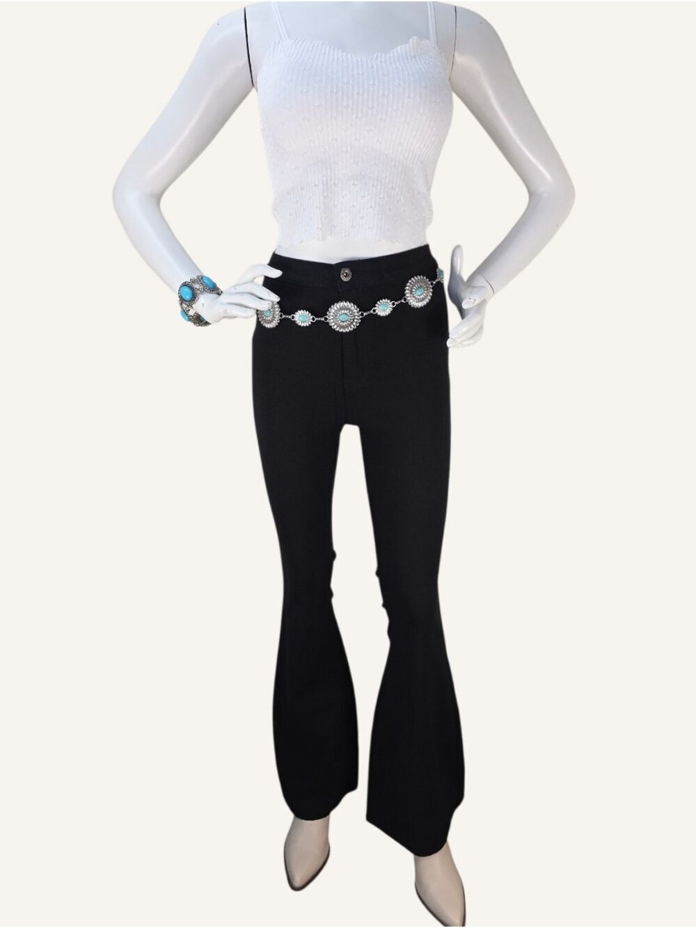 JC & JQ Black Hyperstretch Flare Bell Bottom Pants Small NWT Y2K Back to School